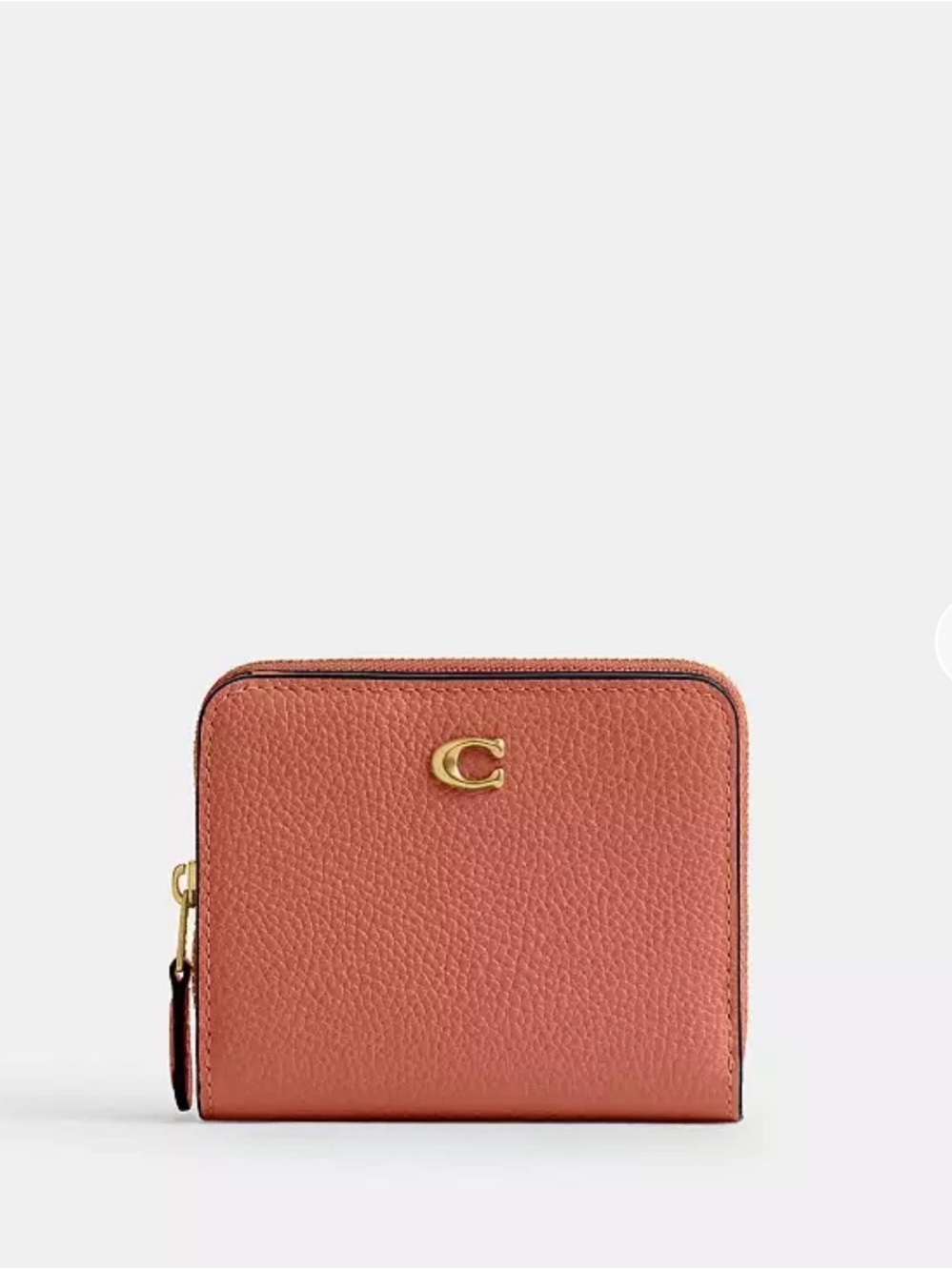 Authentic Coach Pebbled Essential Billfold Wallet in Dark Peach colour